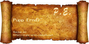 Pupp Ernő névjegykártya