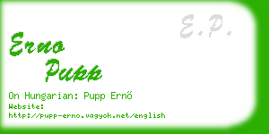 erno pupp business card